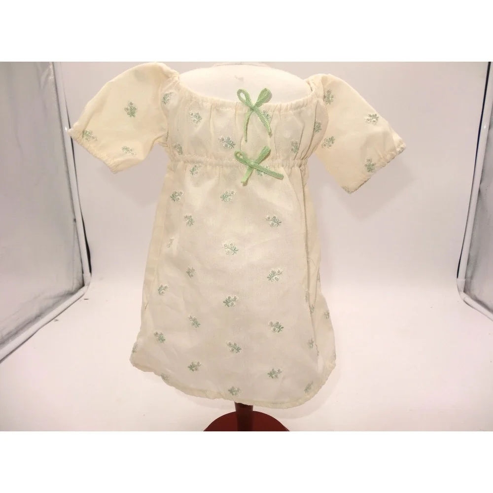 American Girl Marie Grace Nightgown White/Green Floral Dress & Shoes Outfit Set